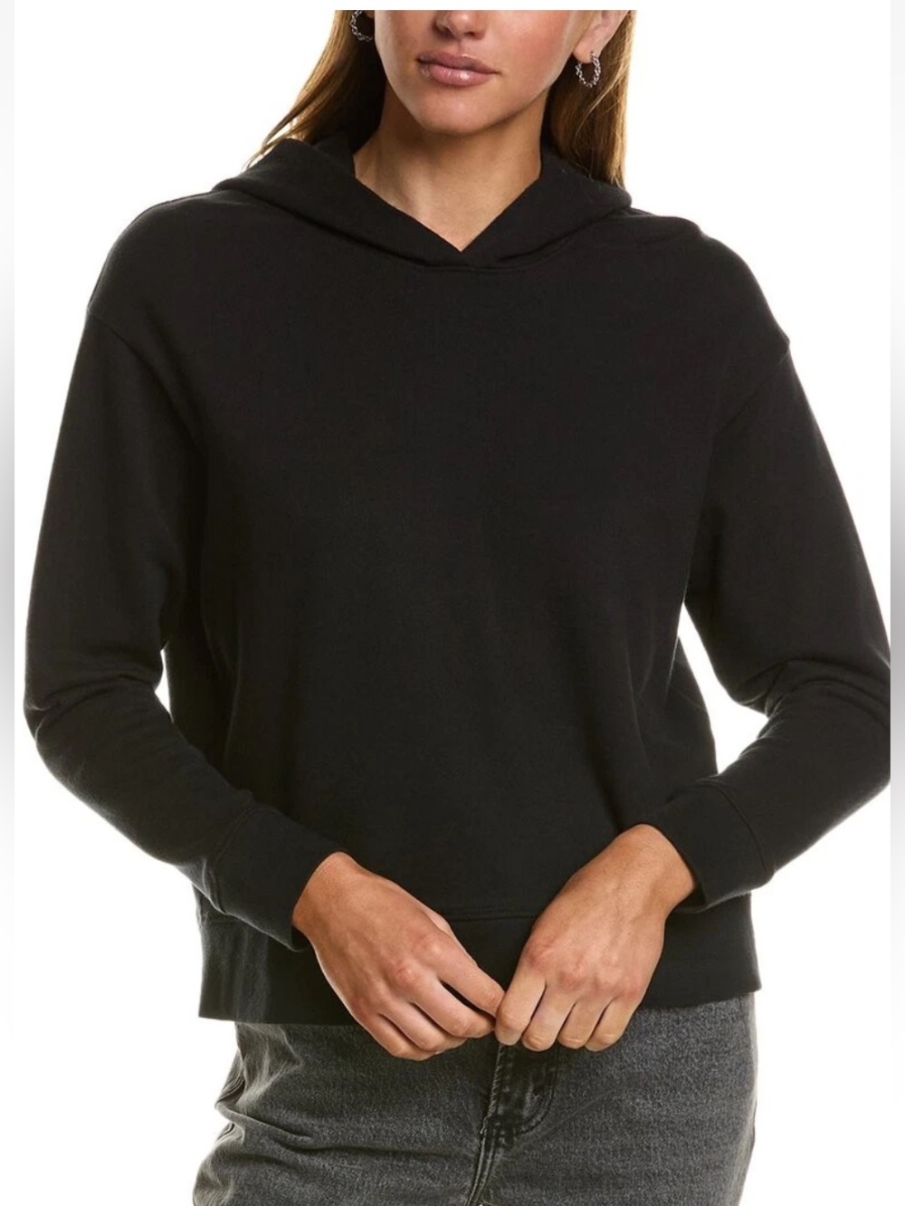 James Perse Dark Blue Pullover Hoodie Sweatshirt Cotton Size 2 - Picture 3 of 9